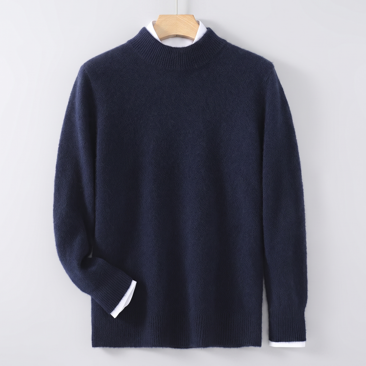 Harrington Heavy Knit Sweater - Navy Blue