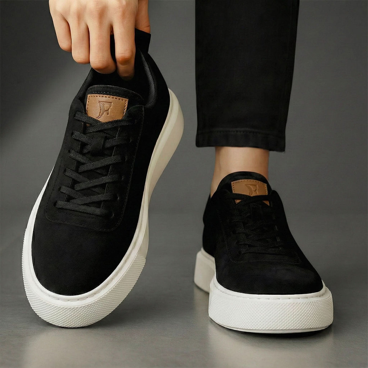 Harrington Suede-Look Comfort Trainers - Black