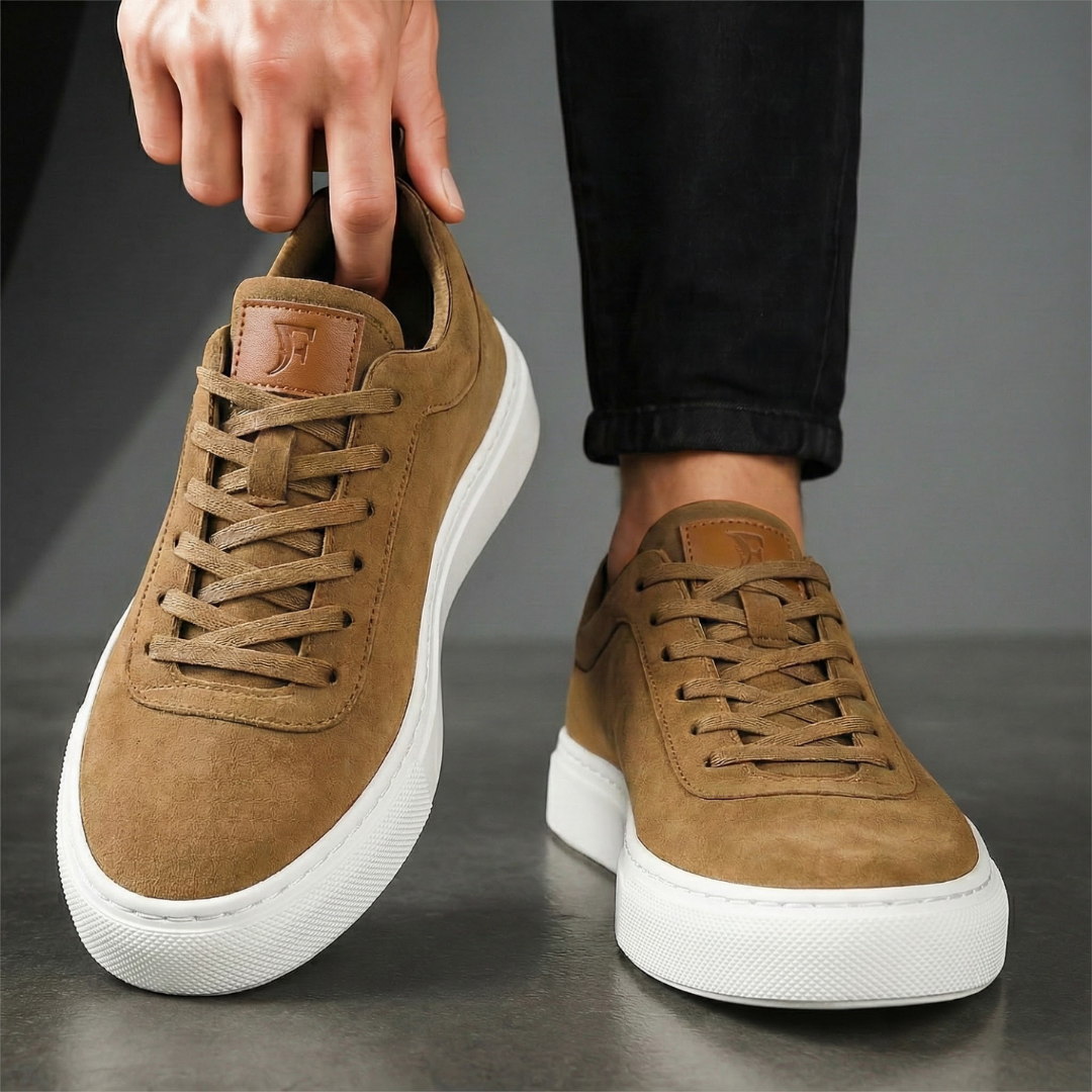 Harrington Suede-Look Comfort Trainers - Camel