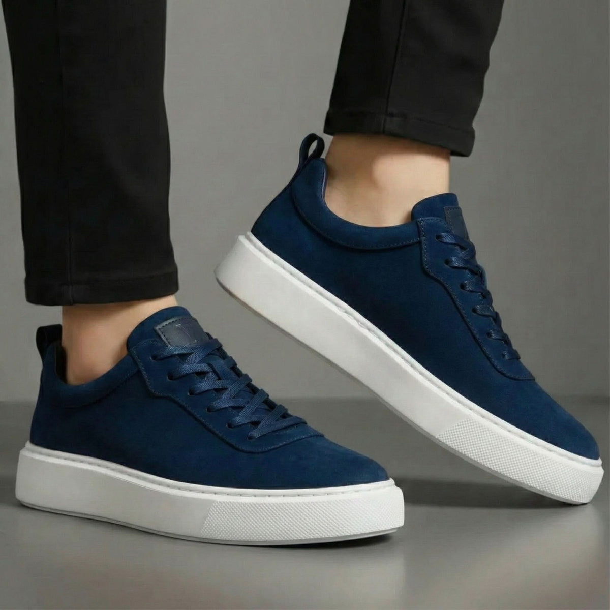 Harrington Suede-Look Comfort Trainers - Navy Blue