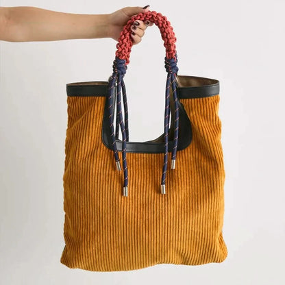 Harrison Corduroy Tote - Yellow