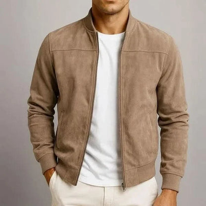 Harrison Suede-Look Bomber - Brown