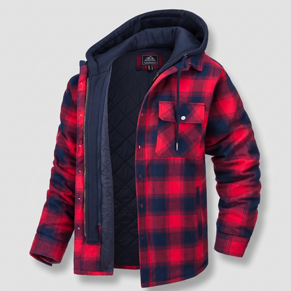 Harry Jacket Flannel with Removable Hood - Red