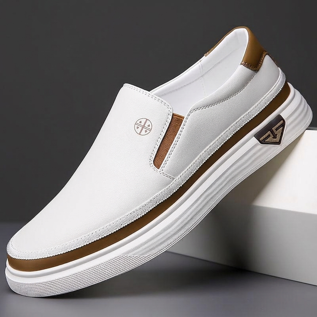Harvelton Contrast-Trim Slip-Ons - White