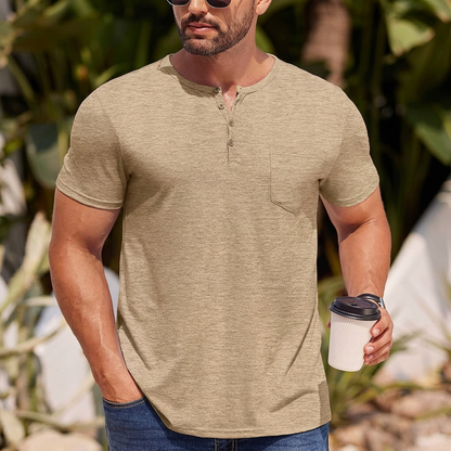 Hathersby Pocket Henley Tee - Beige