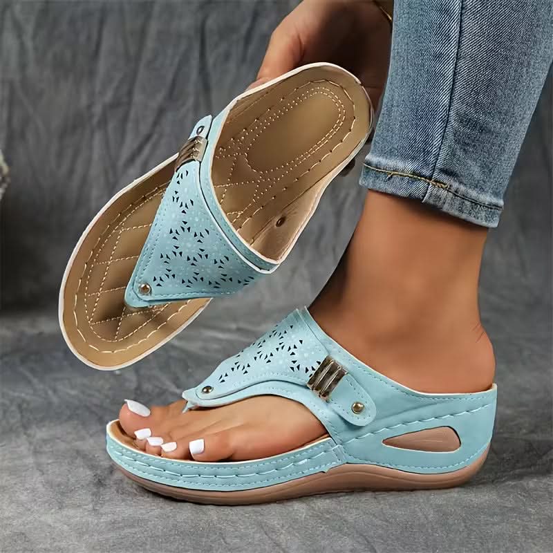 Helen Easy Walk Sandals - Light Blue