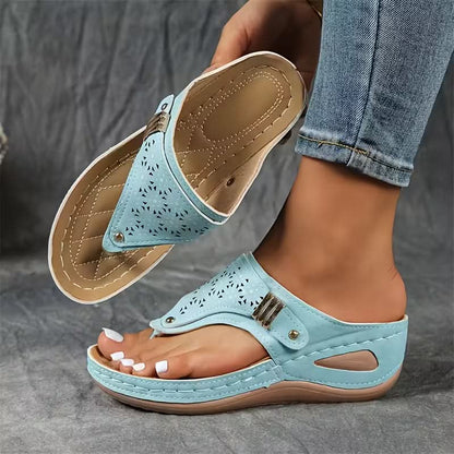 Helen Easy Walk Sandals - Light Blue