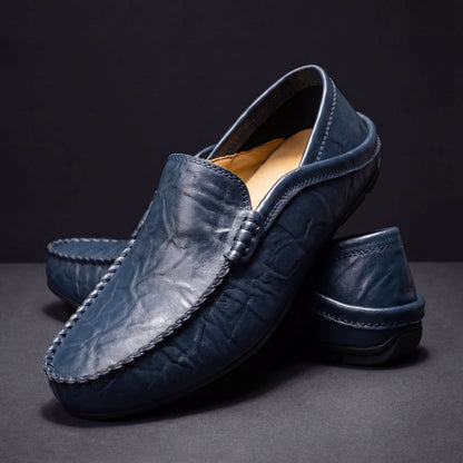 Henry Leather-Look Loafers - Navy