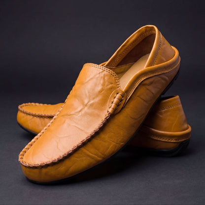 Henry Leather-Look Loafers - Saddle