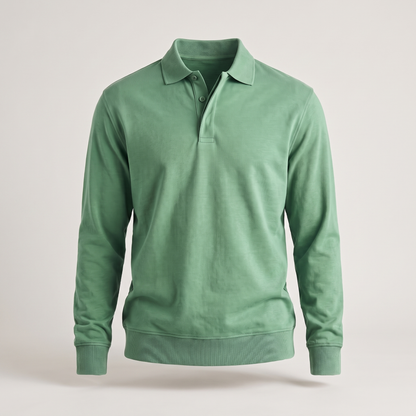 Heritage Cotton Polo Jumper - Green