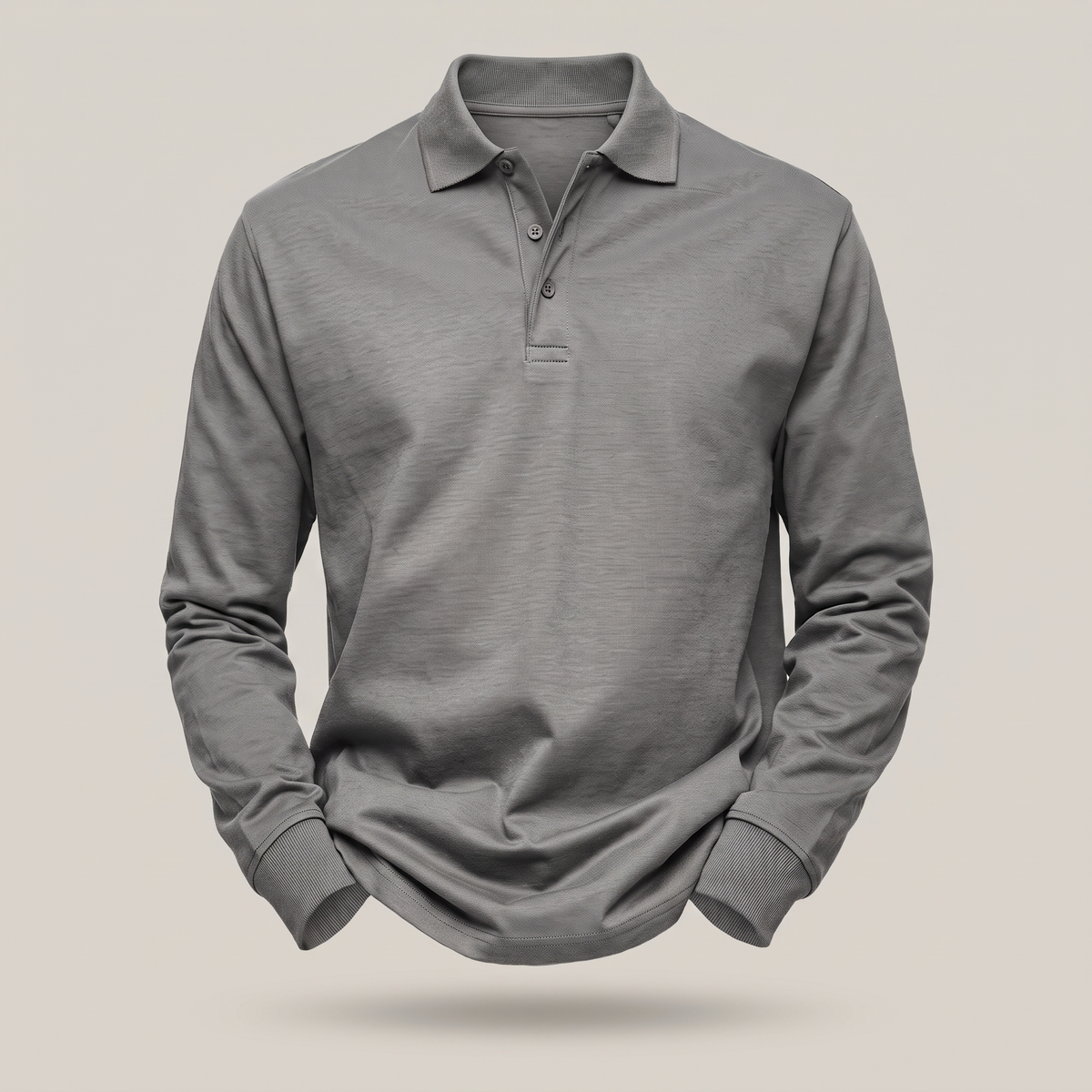 Heritage Cotton Polo Jumper - Grey
