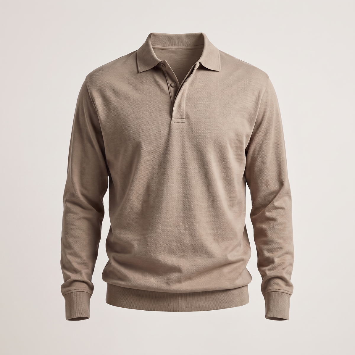Heritage Cotton Polo Jumper - Khaki