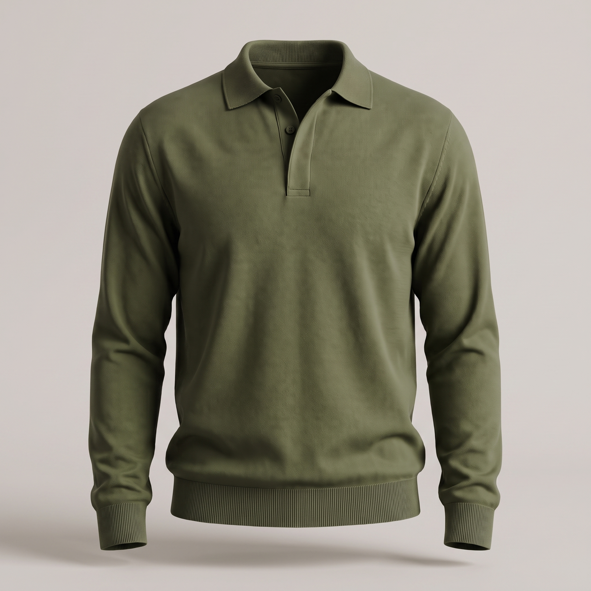 Heritage Cotton Polo Jumper - Light Green