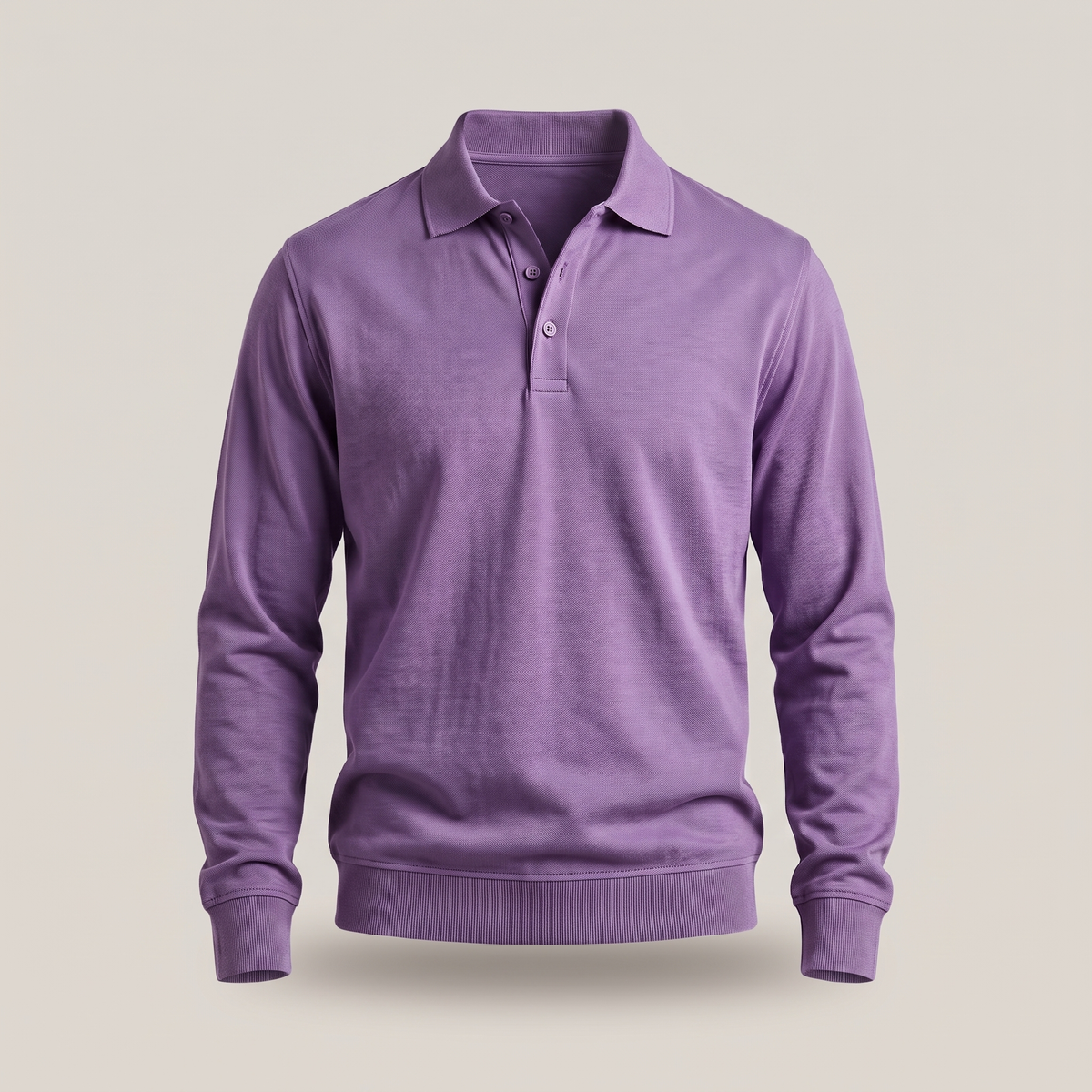 Heritage Cotton Polo Jumper - Purple