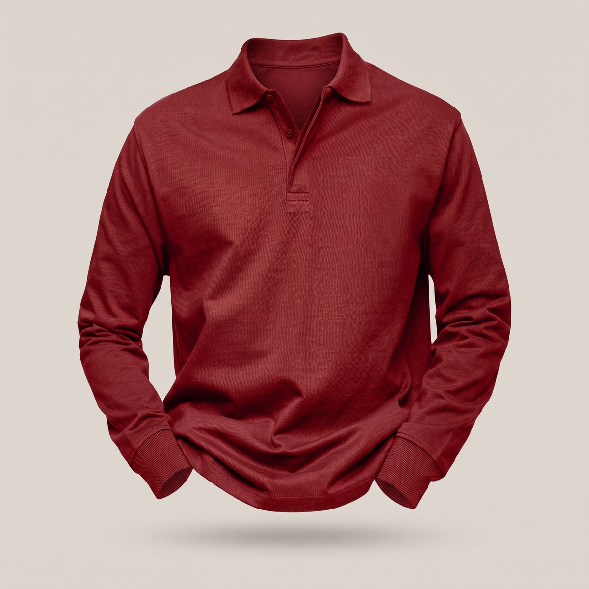 Heritage Cotton Polo Jumper - Red