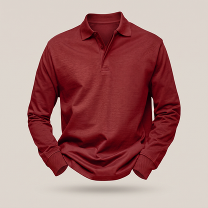 Heritage Cotton Polo Jumper - Red