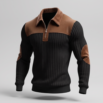 Heritage Half Zip Knit Jumper - Black