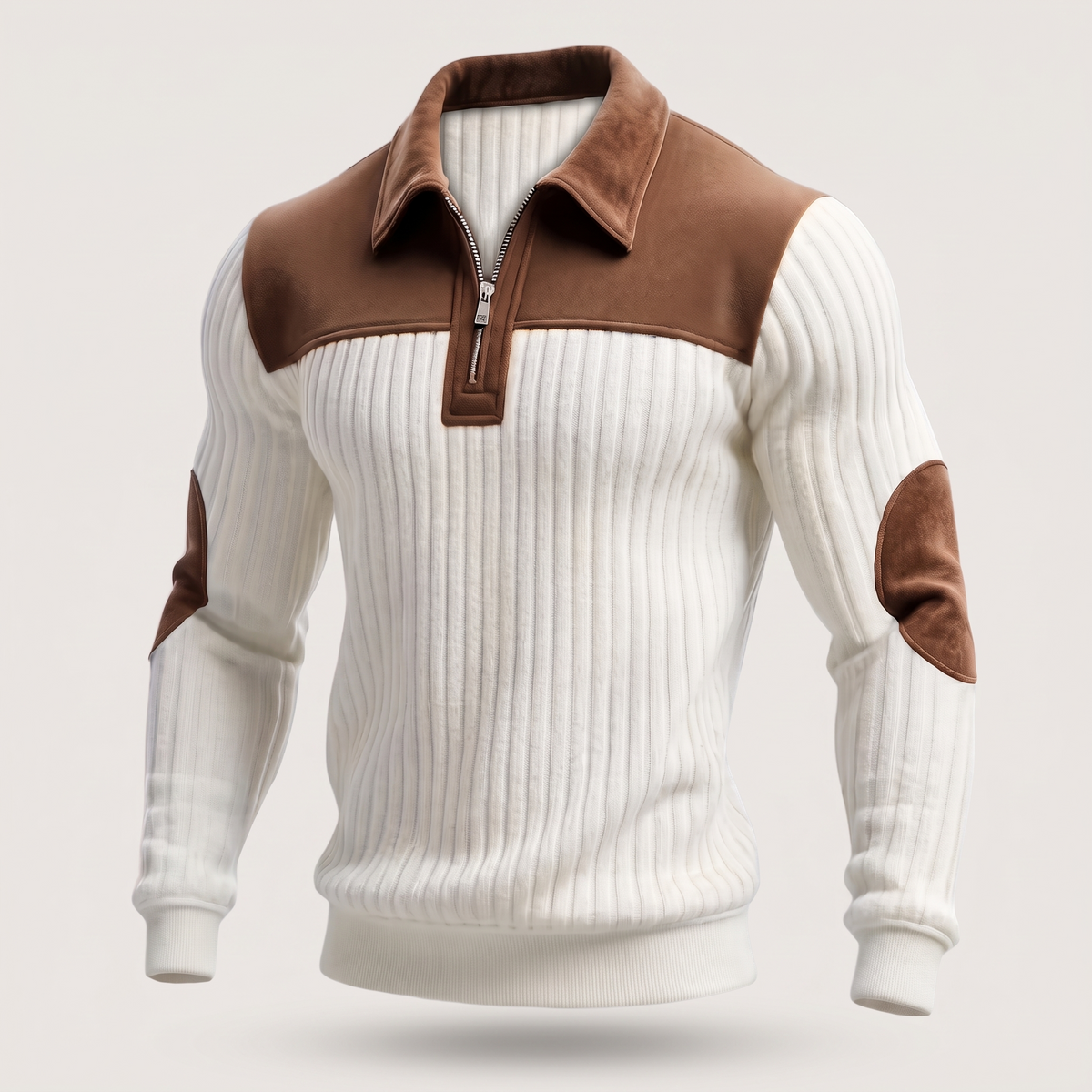 Heritage Half Zip Knit Jumper - White