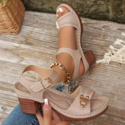 Hollie Everyday Block-Heel Sandals - Khaki
