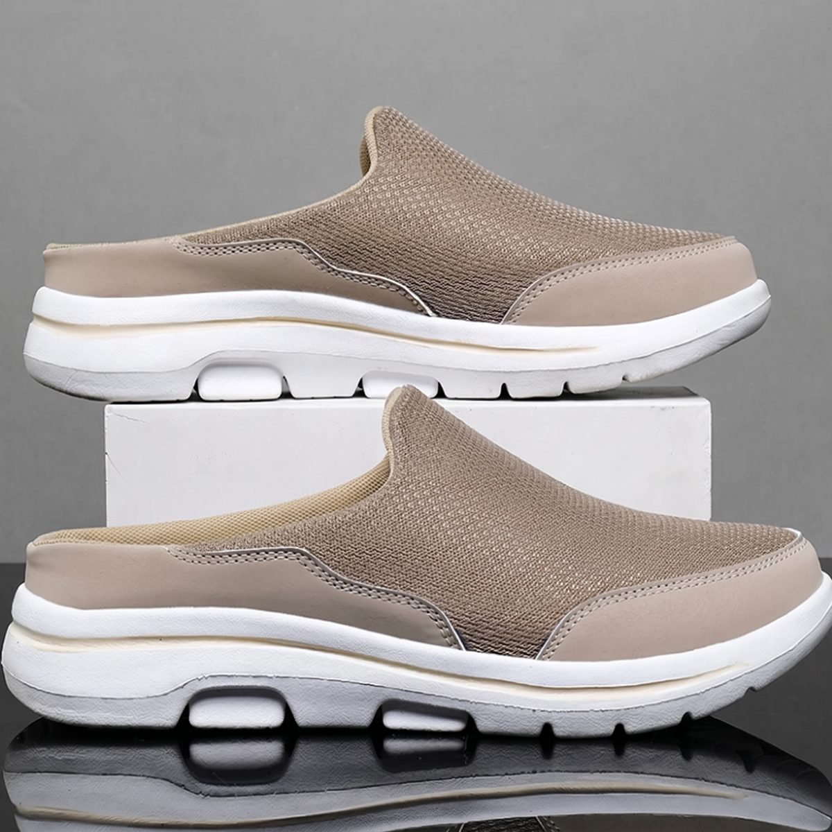 Hollingford Slip-On Trainers - Khaki