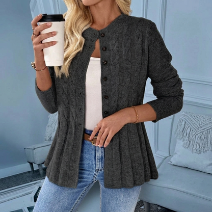 Hollingmere Ribbed Knit Cardigan - Charcoal