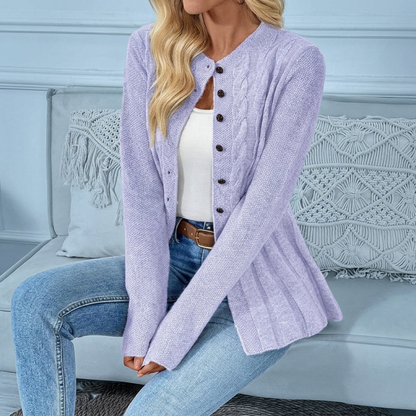 Hollingmere Ribbed Knit Cardigan - Violet