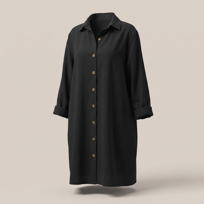 Hollinmere Button-Front Shirt Dress - Black