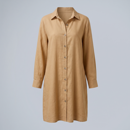 Hollinmere Button-Front Shirt Dress - Khaki
