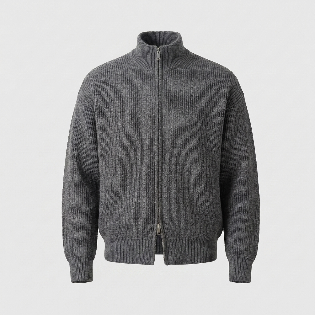 Hollis Smart-Casual Zip Cardigan - Dark Grey