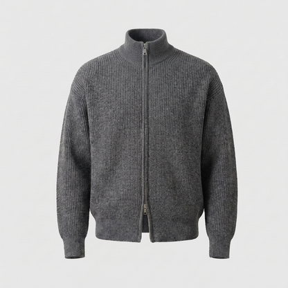 Hollis Smart-Casual Zip Cardigan - Dark Grey