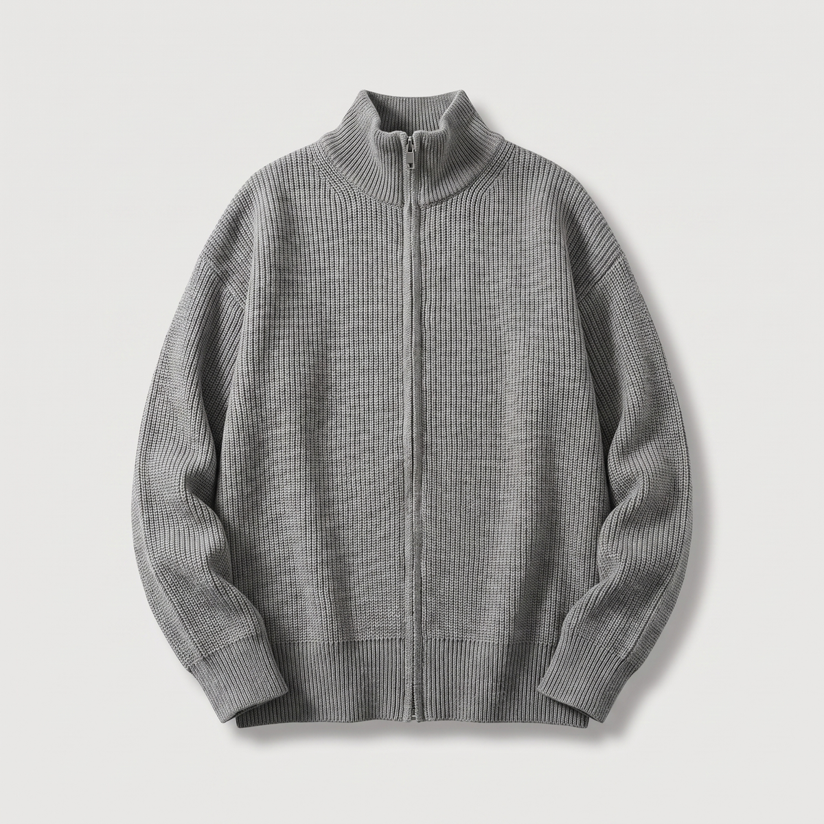 Hollis Smart-Casual Zip Cardigan - Grey