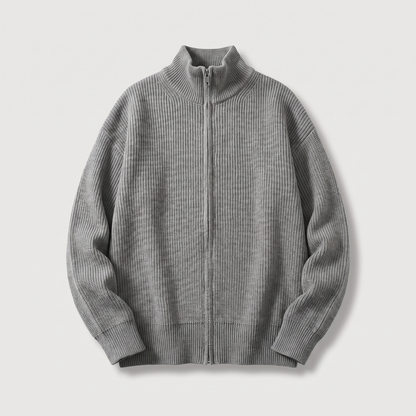 Hollis Smart-Casual Zip Cardigan - Grey