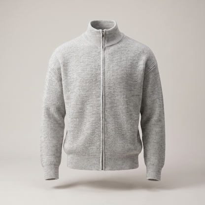 Hollis Smart-Casual Zip Cardigan - White