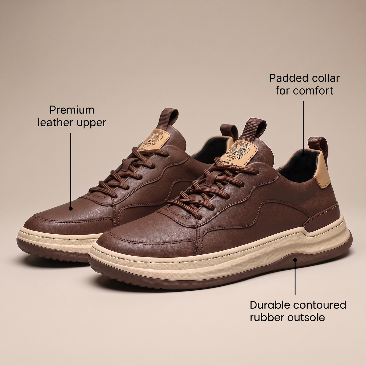 Hudson Leather-Look Sneakers