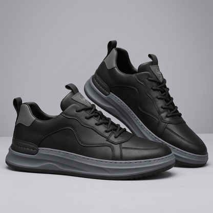 Hudson Leather-Look Sneakers - Black