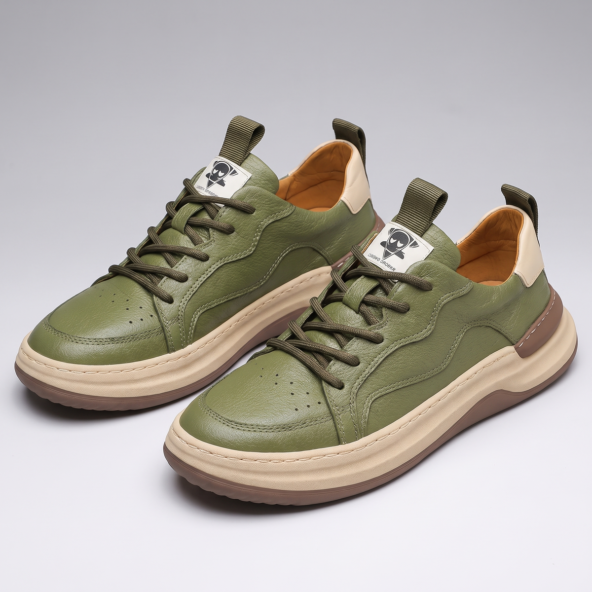 Hudson Leather-Look Sneakers - Green