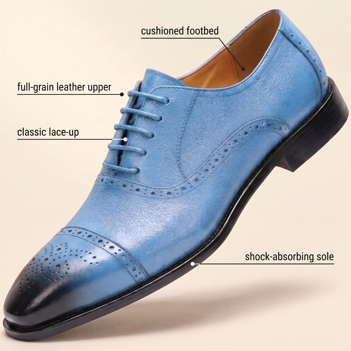 Huxley Premium Leather-Look Lace-Ups