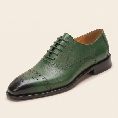 Huxley Premium Leather-Look Lace-Ups - Green