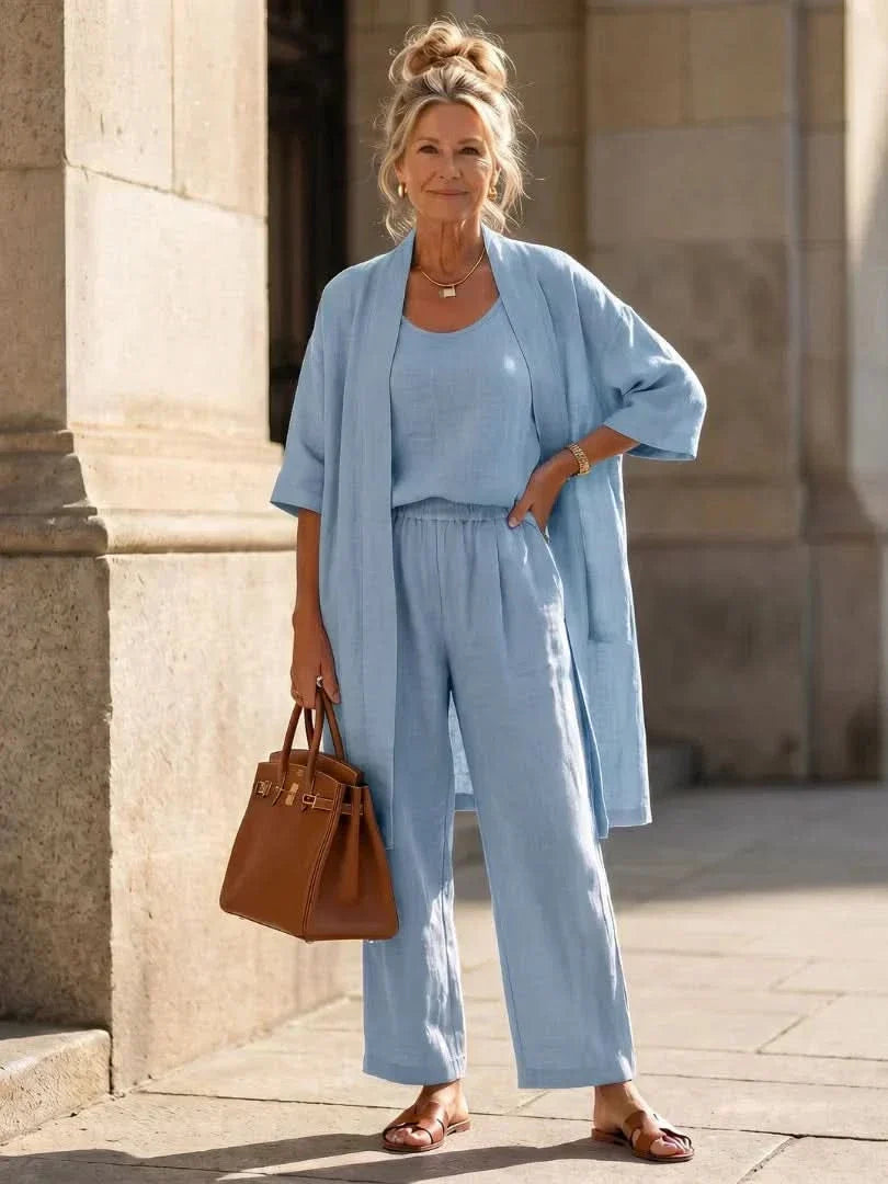 Imogen Lightweight Cardigan Set - Blue