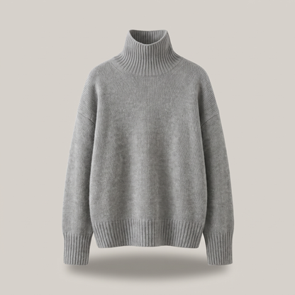 Isabella High-Neck Sweater - Grey