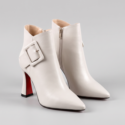 Isabelle Strap Detail Boots - Ivory