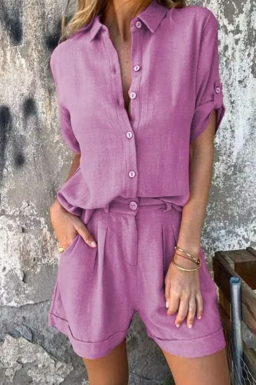 Isla Linen Co-Ord Set - Lavender