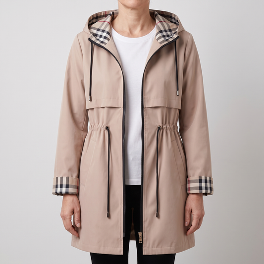 Isobel Rainproof Hooded Coat - Beige