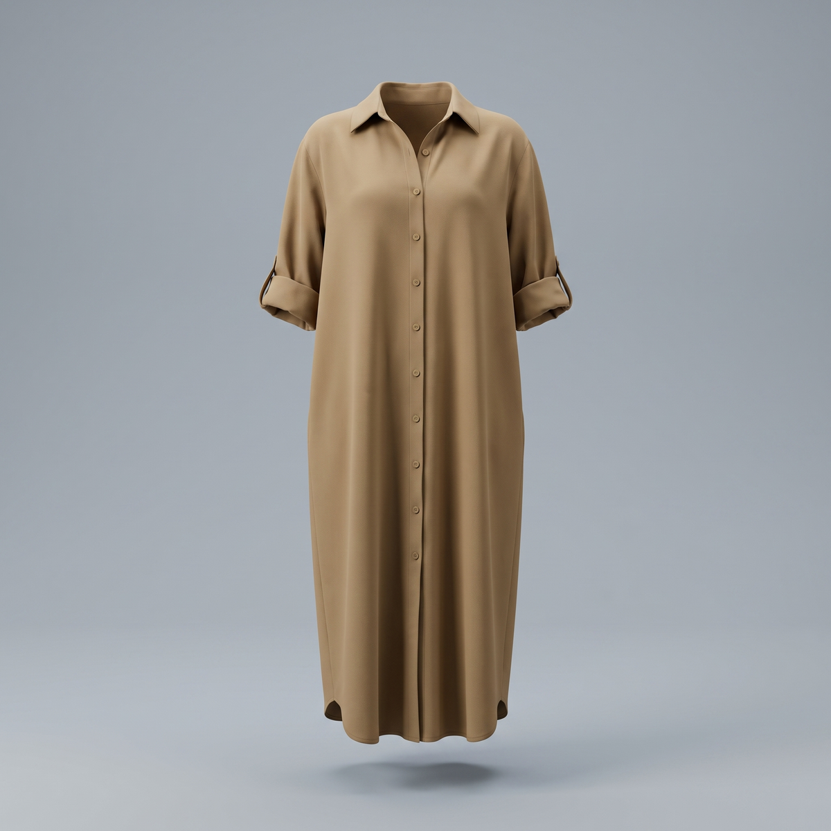 Ivy Button Dress - Camel