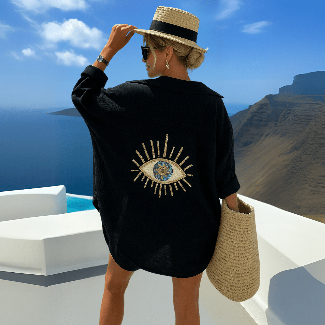 Jasmine Mykonos Blouse - Black