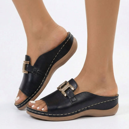 Jemima Block Heel Slip-On Sandals