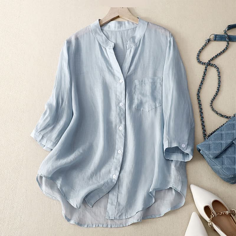 Julia Linen Shirt - Sky Blue