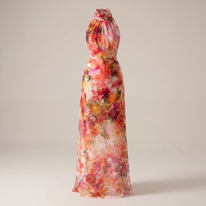 Julienne Flowing Maxi Dress - Orange