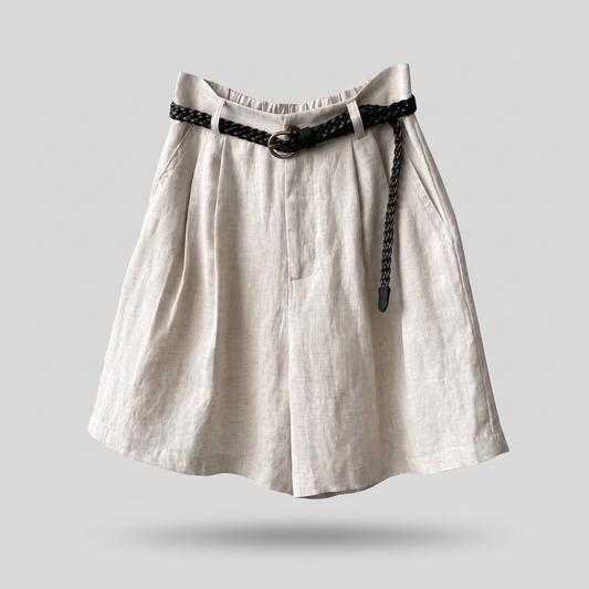 Kayla Linen Shorts - Beige