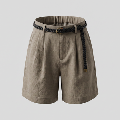 Kayla Linen Shorts - Grey